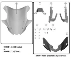 Kawasaki Montagebeugel Hoog Windscherm Kit